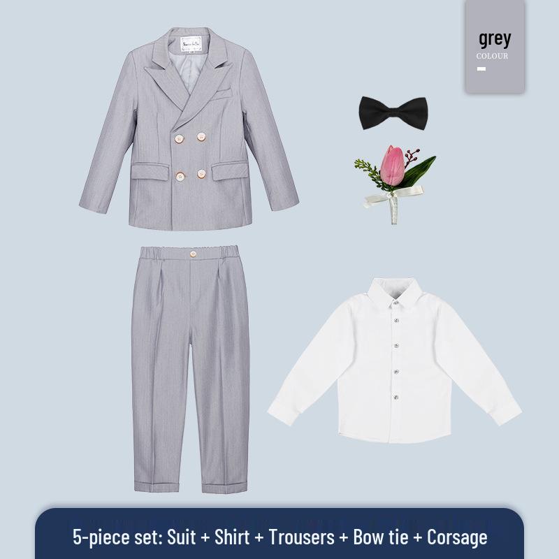 Children's Autumn Formal Wear: British-Style Blazer and Suit Set for Boys, Ideal for Weddings and Performances