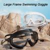 Large Frame Swimming Goggles Women Men Swim Glasses with Earplugs Waterproof Silicone Frame Swim Eyewear Equipment Swim Cap