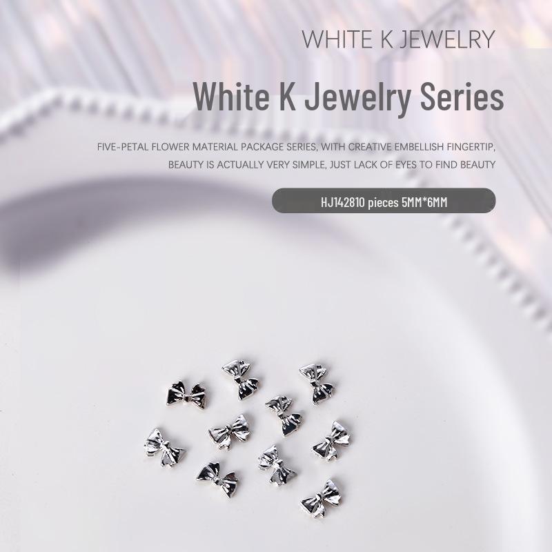 

Металлические белые и серебристые 3D украшения для нейл-арта в виде бабочек - 10 штук