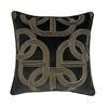 Deluxe Embroidery Black Chain Velvet Designer Pillow Cover Sofa Cushion Home Bed Decorative Case 45 X 45cm Sell by Piece