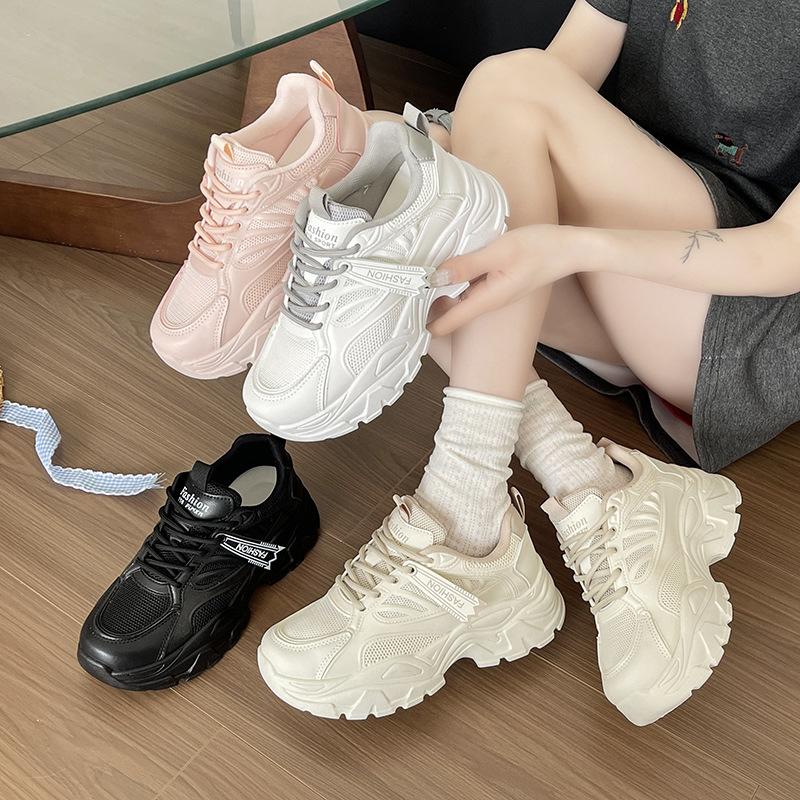 Casual Dad Shoes Women's Summer Platform 2025 New Versatile and High Breathable Little White Shoes Casual Sports Shoes Women's