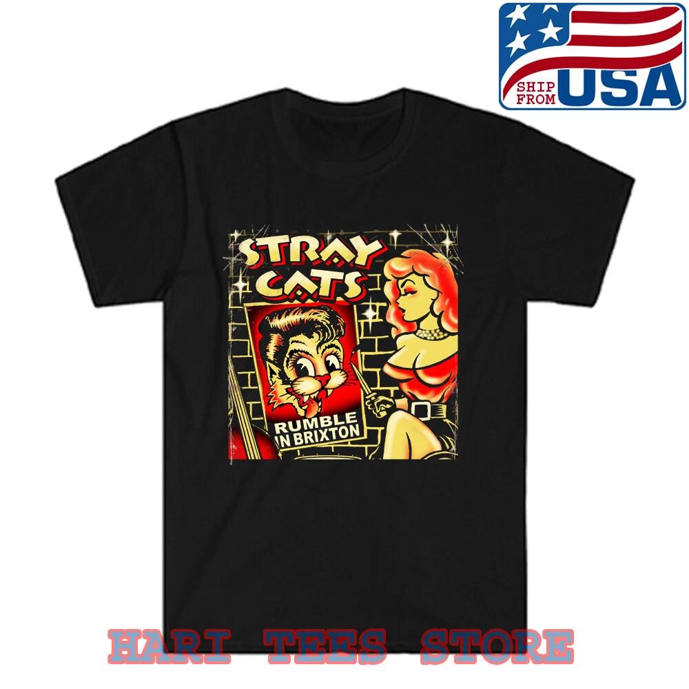 Stray Cats Rumble In Men s Black Size S to 5XL L