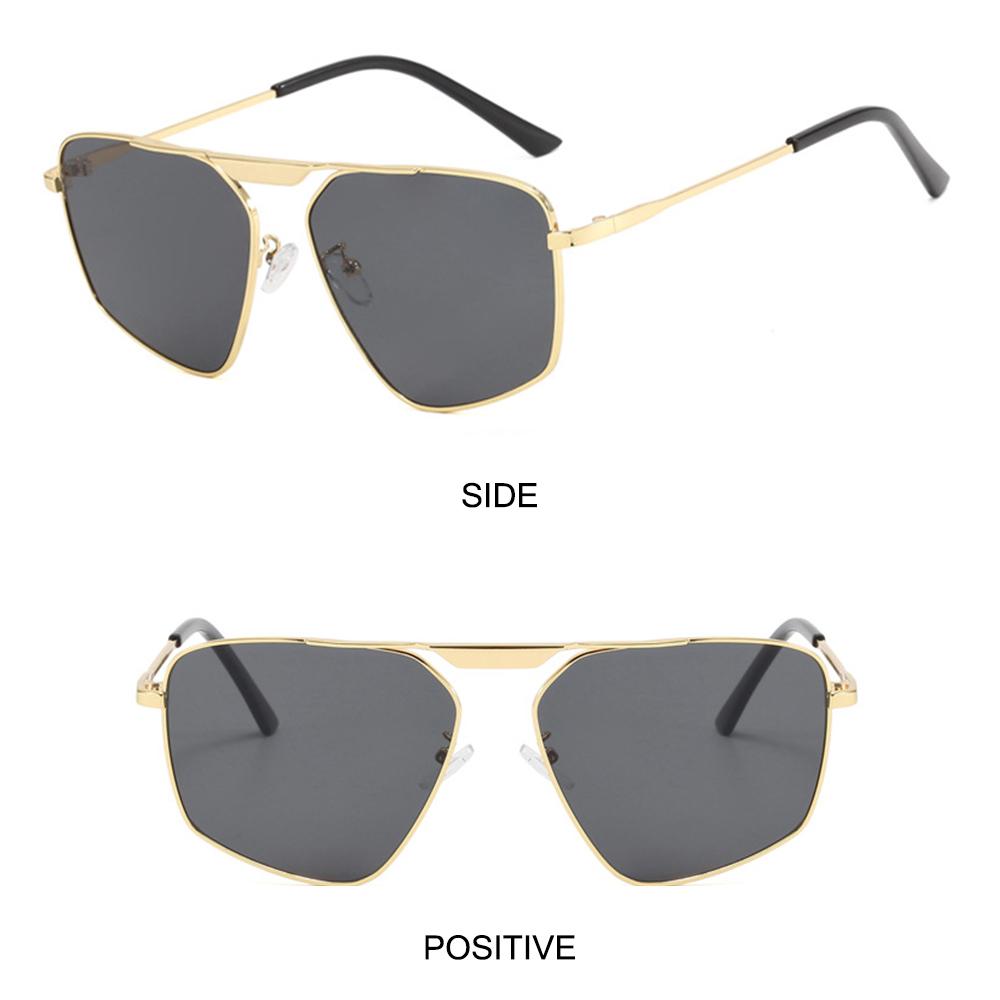 Irregular Polygonal Metal Sunglasses Single-Beam Driving Beach Shades  for Women & Men