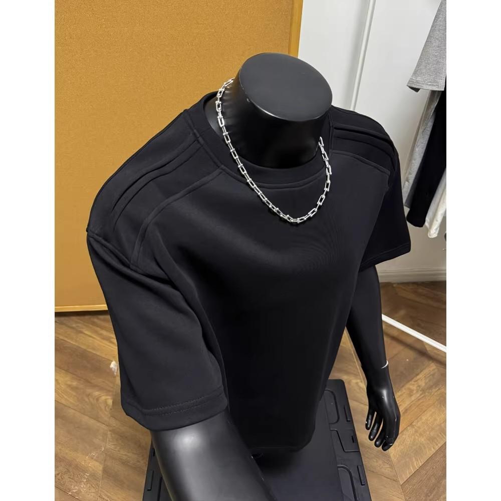 

Мужская футболка с коротким рукавом и буквенным принтом, модный бренд, свободный повседневный топ 2XL чёрный