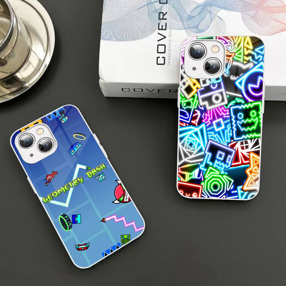 Game Geometry Dash Tempered Glass For Iphone 14 13 12 11 Pro Mini XS MAX 14Plus X XS XR Cover