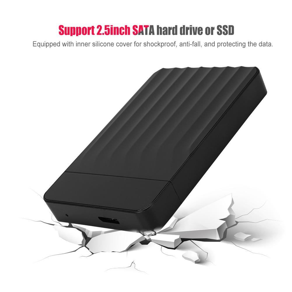 2.5in SATA SSD USB3.0 5Gbps Sabit Disk Kutusu HDD Muhafaza Kılıfı MAC Windows Linux İçin (Sabit Diski Dahil Etmeyin)