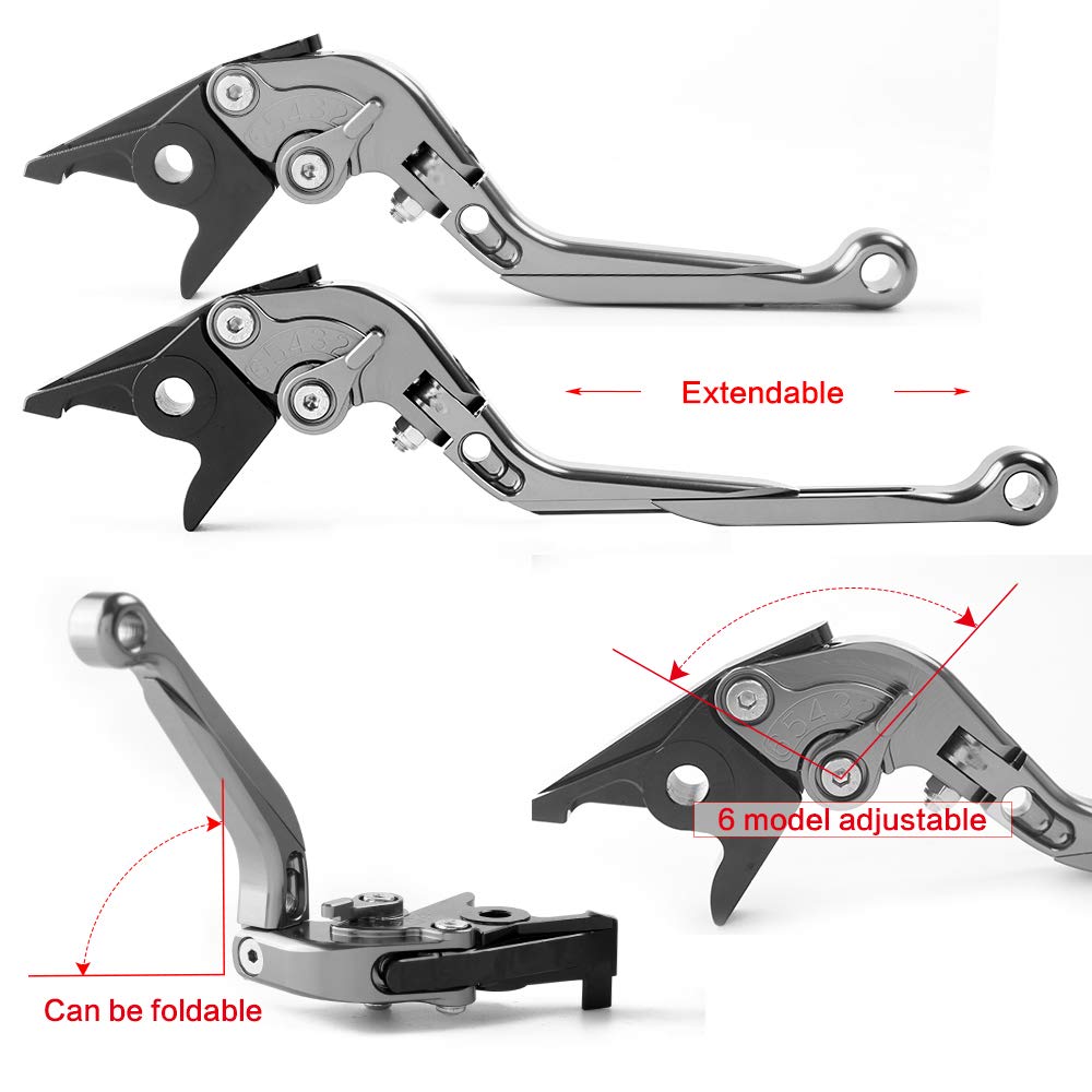 6 Adjustable Aluminum Brake Clutch Lever Set Suzuki GSX250R 250 V-Strom DL650 / V-STROM/XT