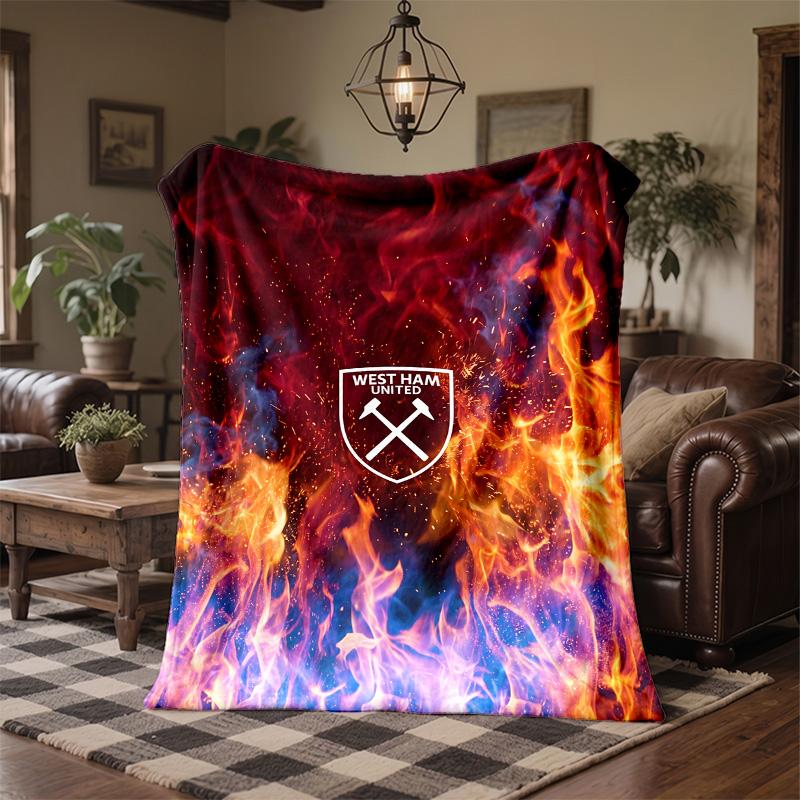 West Ham United Fußball Druck Flanell Decke Weich Warm Sofa Bett Überwurf Decke Für Zuhause Büro Schlafzimmer