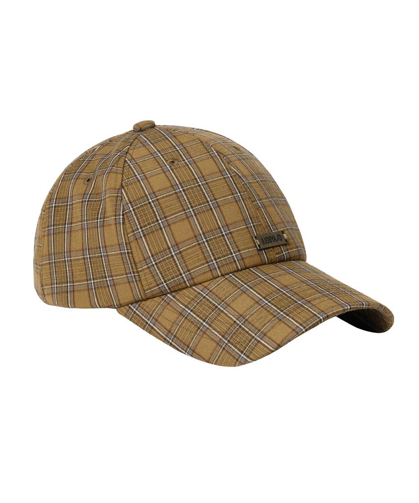 AJOBYAJO Check Baseball Cap [Camel]