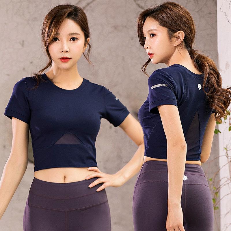 

Женский спортивный топ Jin an с коротким рукавом, облегающего кроя XLarge синий