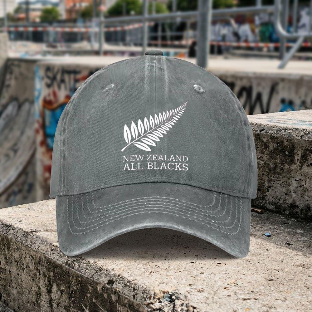 New Zealand All Blacks Vintage Washed Baseball Cap Unisex Unisexs Womens Fun Print Casual Hat Gift