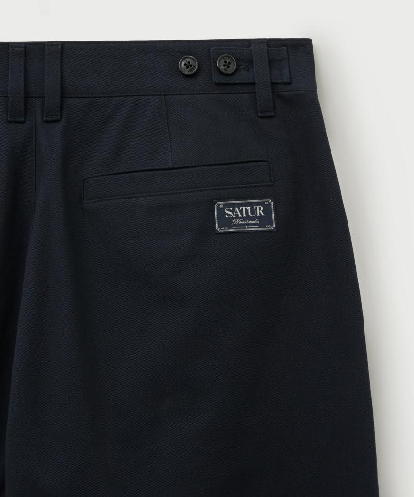 Seteo Relaxed Cotton Chino Pants Dark Navy