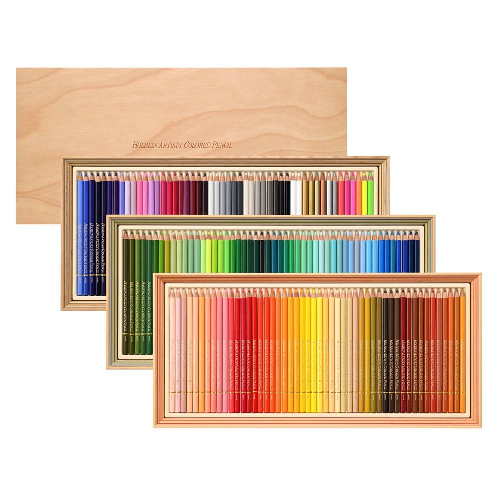 

Holbein Artist Colored Pencils OP948 Wood Box 150 Colors Complete Set 20948