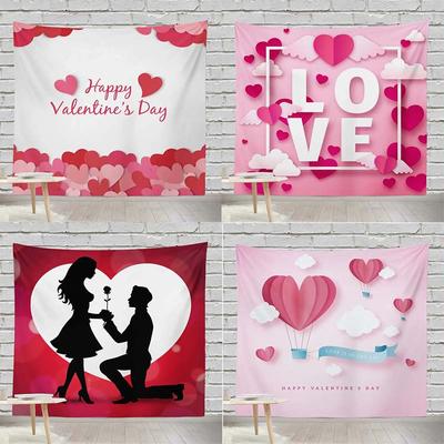 Creative Valentine's Day Party Pattern Hanging Cloth Home Wall Decoration Tapestry Bedroom Living Room Tapestry