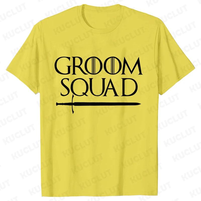 Groom Squad Crew T-Shirts Lustige Junggesellenabschieds-Grafik-Tops Trauzeugen Hochzeitsteam Bräutigam Evg T-Shirt Lässige Harajuku Streetwear