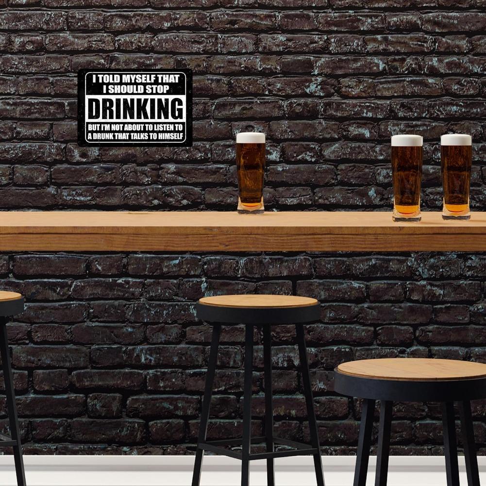 I Told Myself I Should Stop Drinking Joke Funny Tin Metal Tin Sign 12x8 Inch Wall Art Home Decor Man Cave Bar Cafe Restaurant