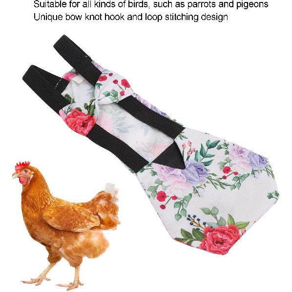 Pet Chicken Diapers,Chicken Goose Duck Loose Tight Belt Diapers Poop Pocket Diapers Peony Flower Pattern for Poultry Pet Used(L)