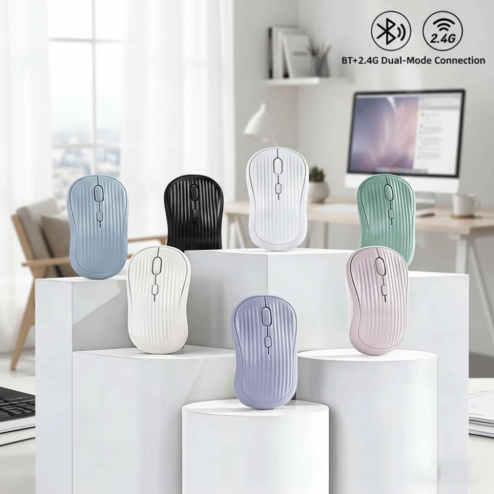 Rechargeable Wireless Mouse 2.4G Bluetooth Silent Mouse Dual Mode Mouse Desktop Laptop Tablet