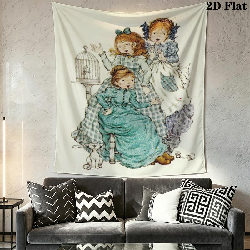 Sarah Kay Wall Tapestry Aesthetic Wall Hanging Printed Fabric Blanket Decorative Tapestries for Bedroom Living Room Home Decor