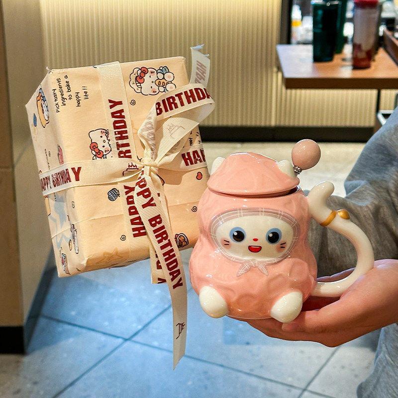 Charming Ceramic Cat Mug – Cute & High Appearance Value, Perfect Birthday Gift for Girls, Comes in a Gift Box