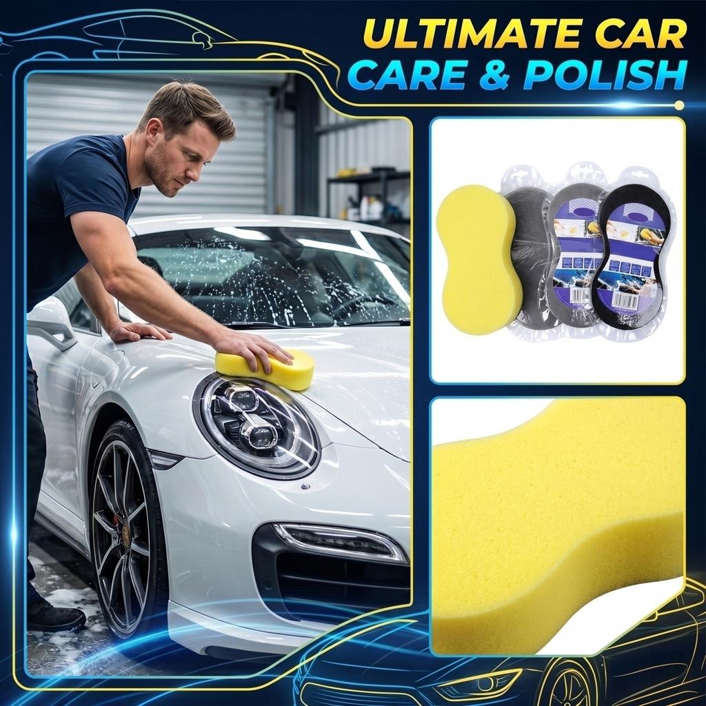 High Density Expanding Foam Car Wash Sponge Block for Vehicle Cleaning and Wax Application Soft Durable Material Suitable for Multiple Surfaces
