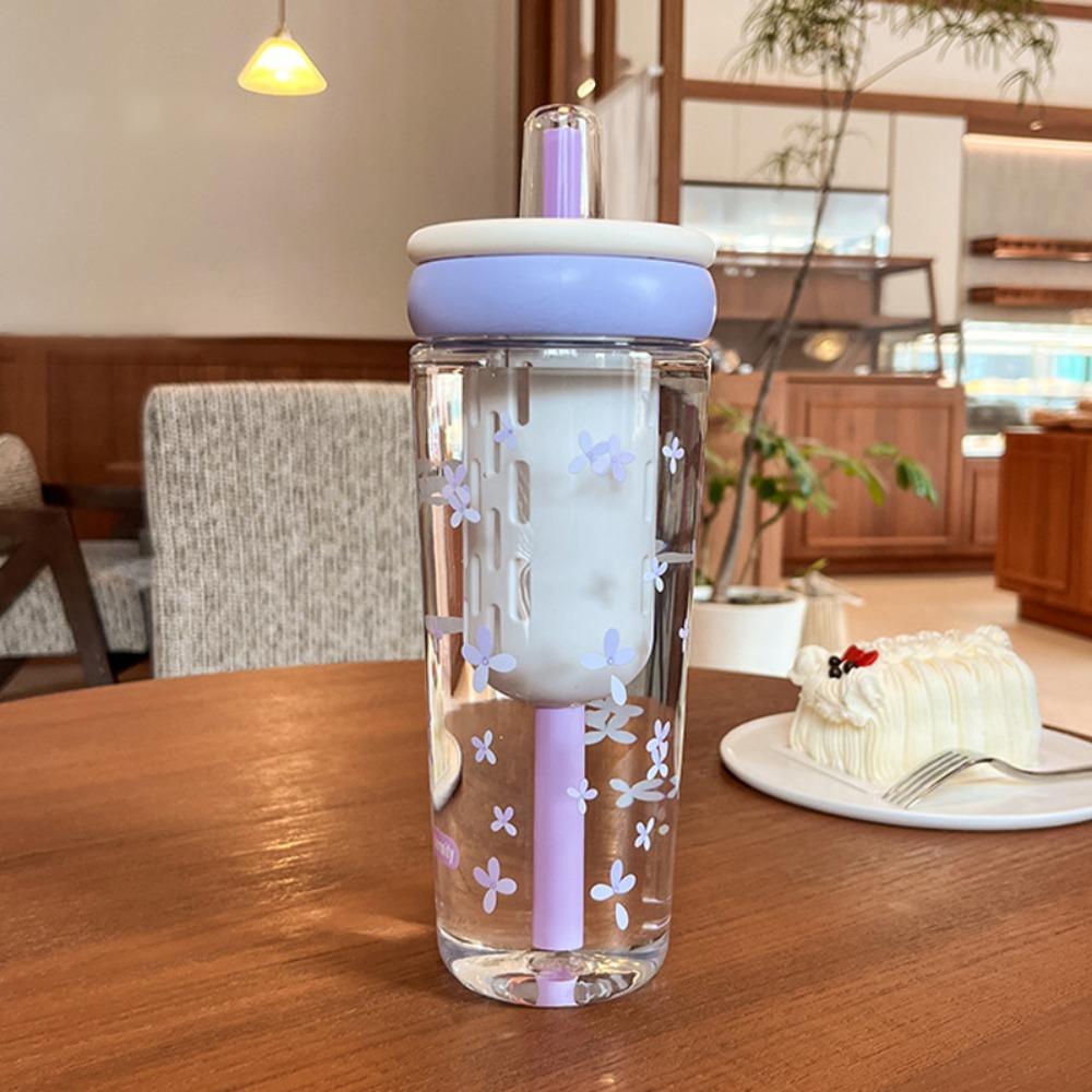 

Portable 1000ml Straw Cup Plastic With Lid Straw Water Bottle Dopamine Large Capacity Coffee Cup Juice Milk 901-1000ml