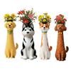 Handcrafted Quirky Dog Vase Whimsical Slim Puppy Sculpture Dog Flower Vase Decorative Vase for Desk Shelf