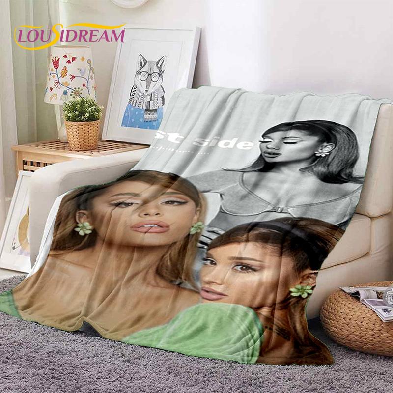 3D Ariana Grande Cat Ari Singer Soft Blankets,Keep Warm Throw Blanket Comfortable Blanket for Picnic Beds Sofa Home Bedroom Gift