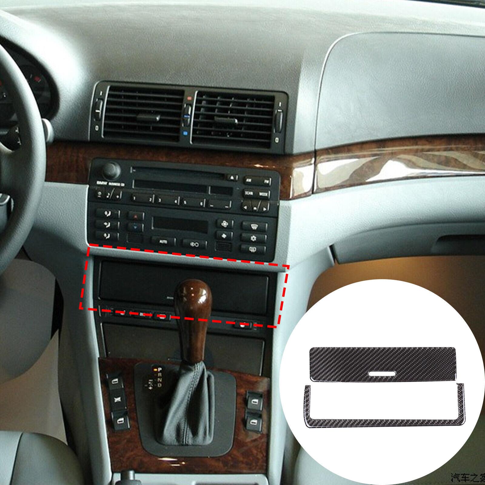 Carbon fiber Center Console Multimedia Cover Trim For BMW 3 Series E46 1998-2005