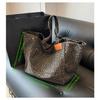 Fashion Large Capacity Handbag Leopard Pattern Tote School Work Shopping Bag Retro Canvas Shoulder Bag