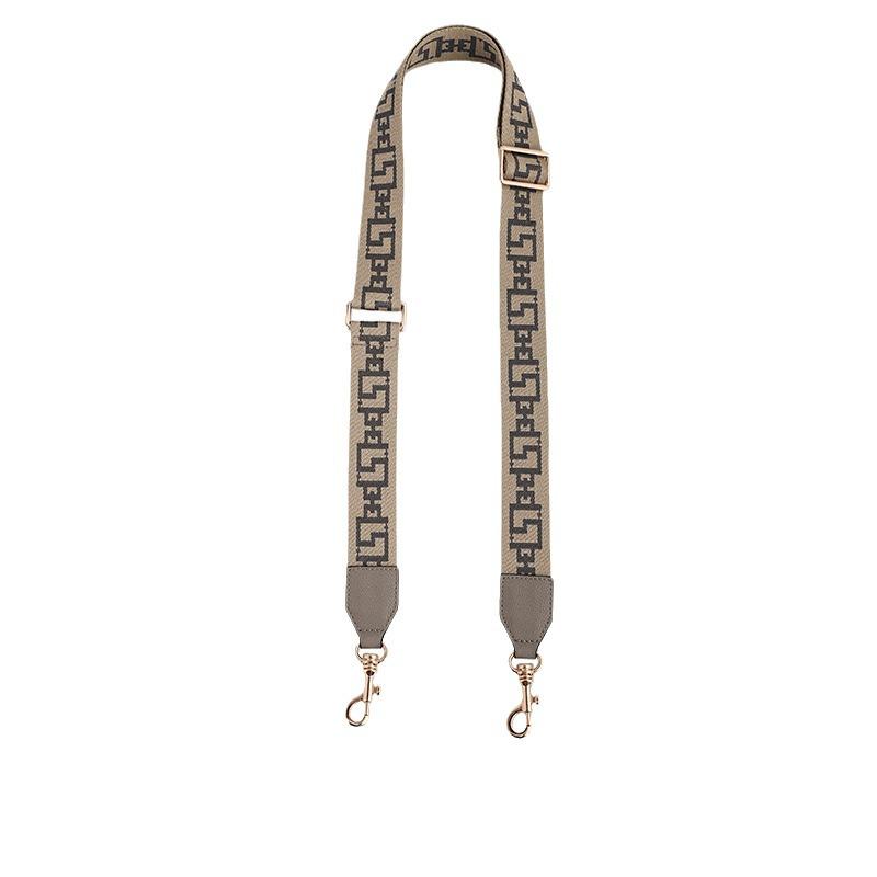 MHS-F-43 Crossbody Bag with Wide Lychee Grain Leather Strap and High-End Canvas Chain Pattern