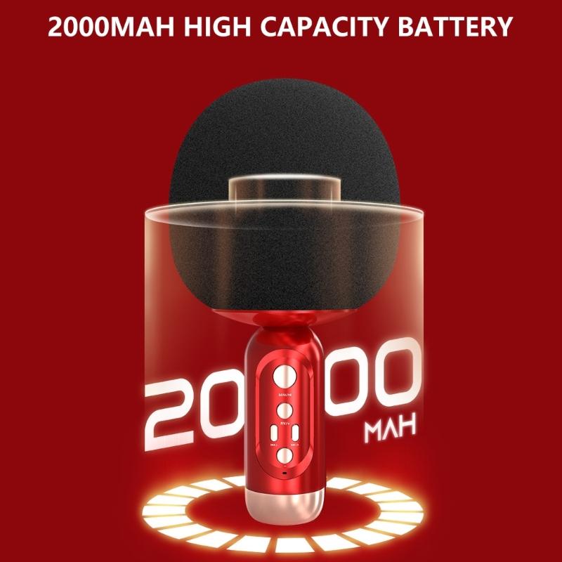 K2 Portable Handheld Microphone Wireless Bluetooth-compatible 5.0 Capacitive Mic for Event and Home Entertainment