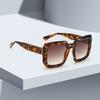 Vintage Women Sunglasses Fashion Square Gradient Lens Brown Black Contrast Design Sun Glasses UV Protection