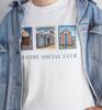Seaside Social Club Vintage British Beach Hut T Shirt and Kids Tshirt