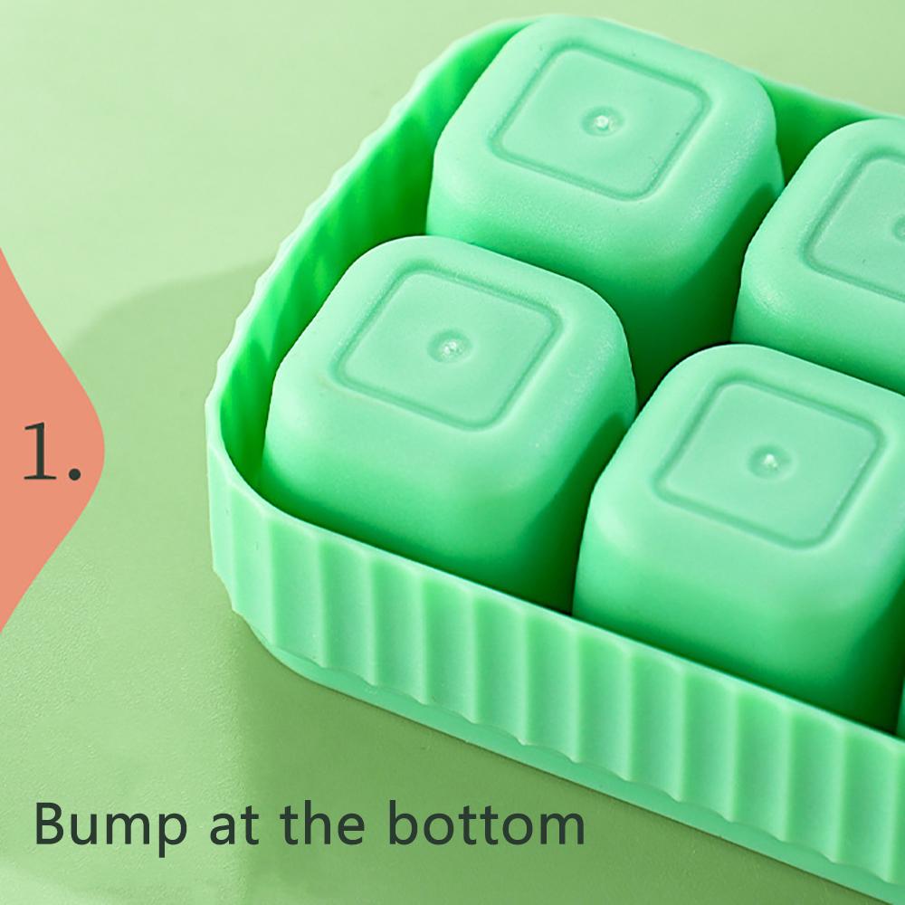 Blå 8 Fack Isblocksform Livsmedelsgodkänd Silikon Mjuk Botten Isblocksform Hushåll Återanvändbar Fyrkantig Isblocksform