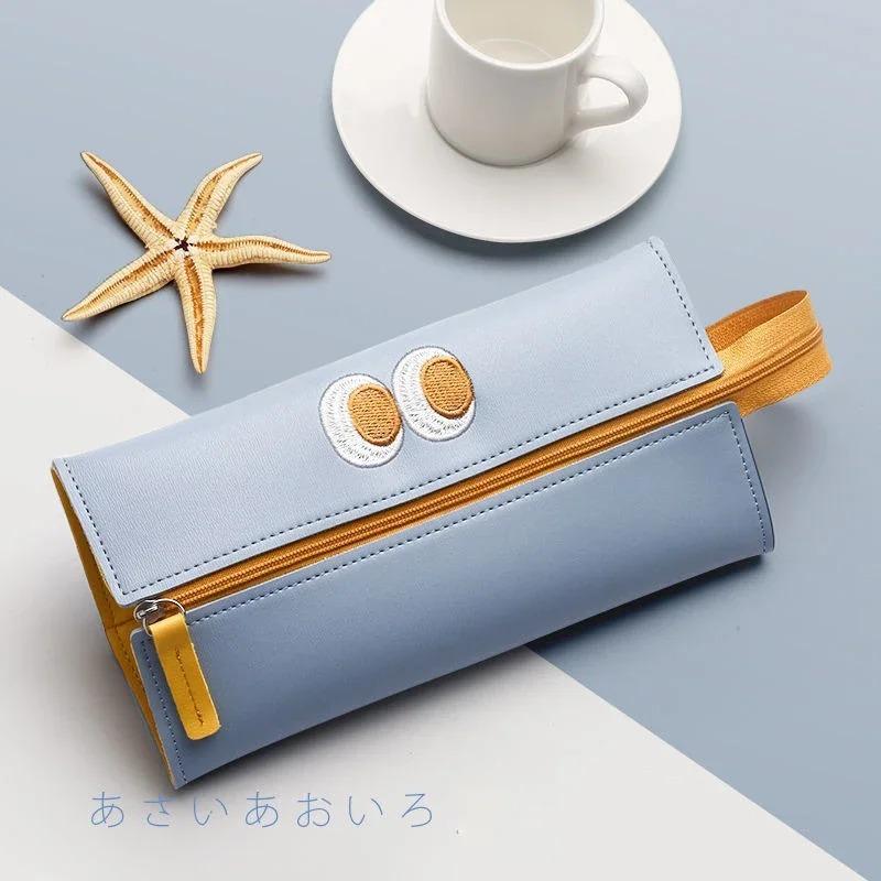

1PCS Cute Zip Pencil Case Large Capacity Student School Stationery Leather Pen Storage Bag Lovely Casual Children Gift