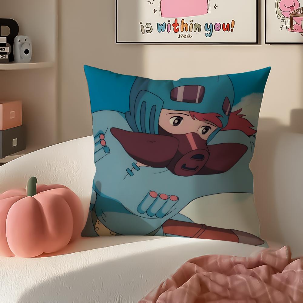 NNausicaa Cushion Cover Pillowcase Short Plush Invisible zipper Room Sofa Cushion Cover