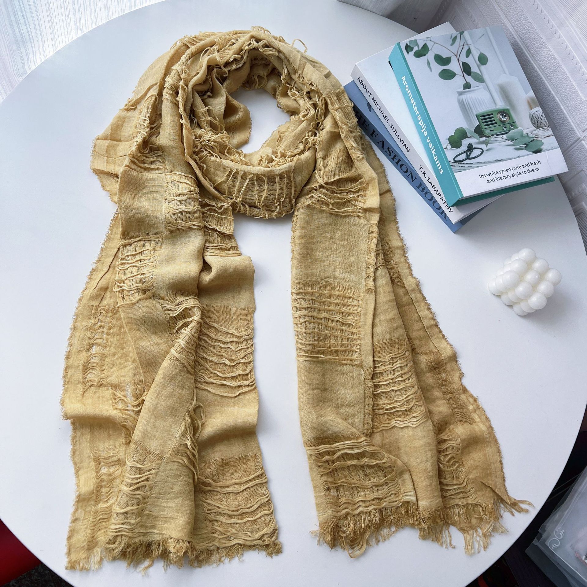 

2026 Autumn Winter Vintage Hip Hop Punk Cotton Linen Scarf Men Women Outdoor Tactical Techwear Shawl Neck Warmer One Size жовтий
