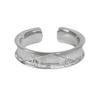 French Personalized Plain Ring Brushed Tetragonal Open Ring, Women'S Exquisite Niche Design, Advanced Sense Stacked Index Finger Ring