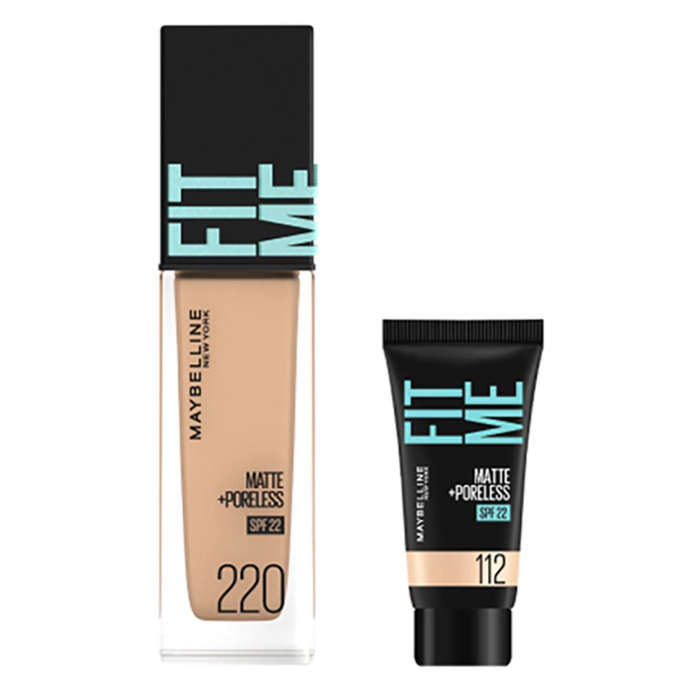 

Maybelline Fit Me Foundation Leno 30 мл + Mini Foundation 5 мл Set, 220 Natural Beige, 112 Natural Ivory (мини-фундамент), 1 комплект