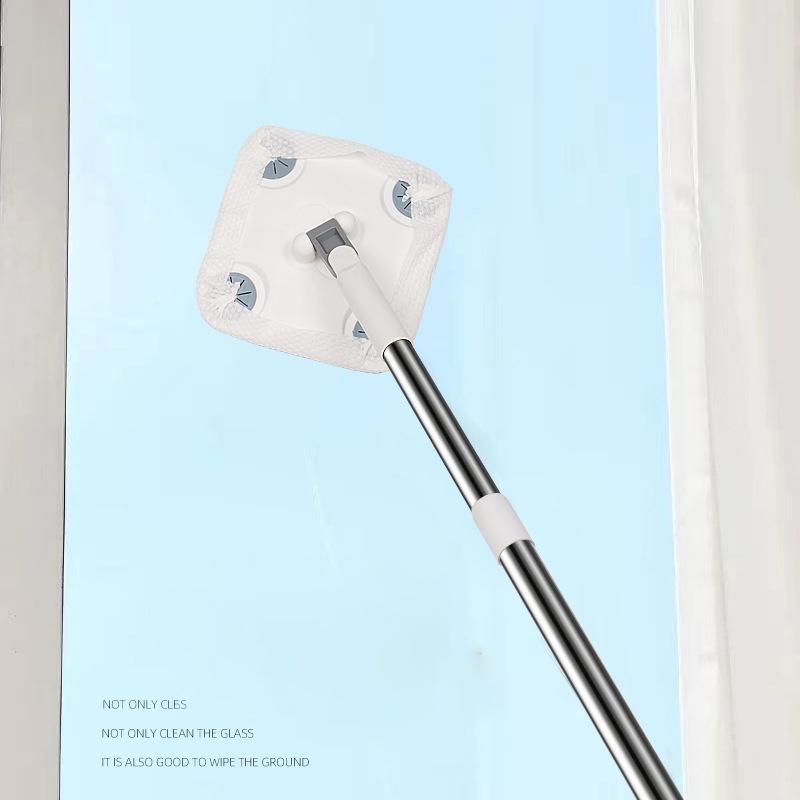 360 მბრუნავი იატაკის საწმენდი საფენი სახის პირსახოცით ტელესკოპური ბოძით პლექტროსტატიკური საწმენდი ფანჯრის იატაკის სუფთა სახლის საწმენდი ხელსაწყოებისთვის