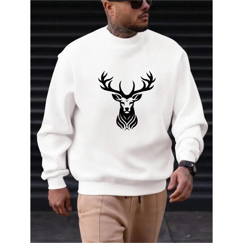 Men's Stylish Long-Sleeve Round-Neck Sweatshirt, Made From Smooth, Soft, Breathable, Moisture-Wicking Fabric, Comfortable for Home Wear or Outings