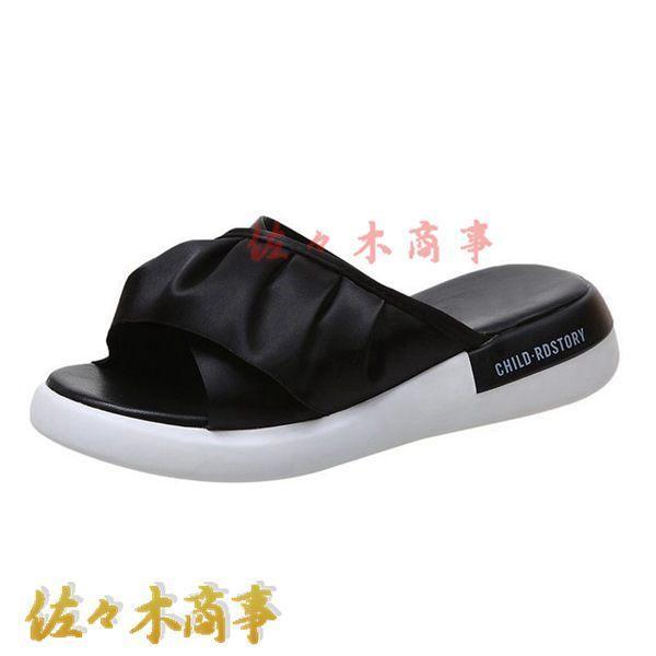 Going out slippers Slippers Frilled sandals Women s sandals Tsukkake Sabot Sly sandals Summer flat Thick sole sandals Beach sandals