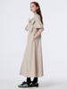 THE STUDIO K Ribbon Point Gored Skirt Shirt Dress (Beige)