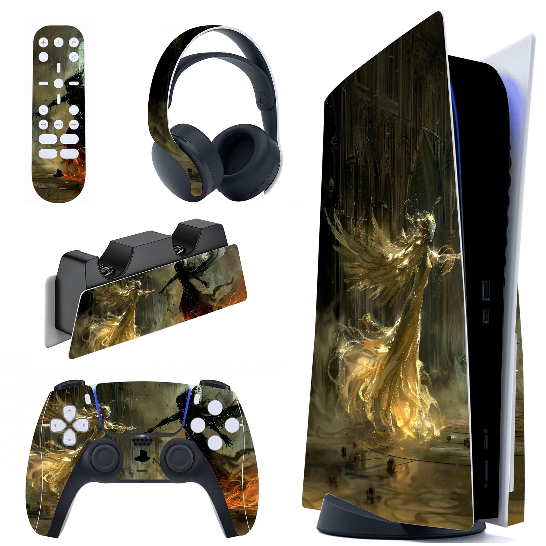 

Наклейка наклейка сумісна з PlayVital ps5 наклейка корпусу консолі вінілова наклейка сумісна з ps5 контролер гарнітура пульт дистанційного керування зарядка