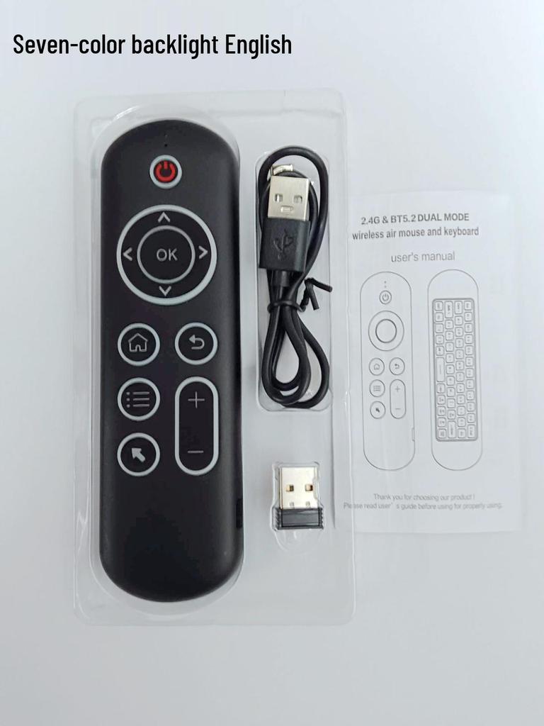 M5 Mini Wireless Fly Mouse & Backlit Keyboard Dual-Mode Remote