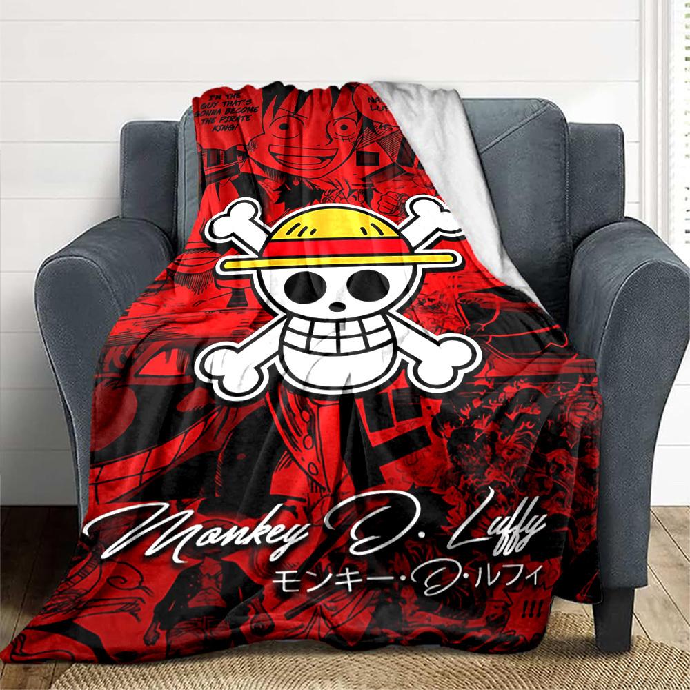 1pc ONE PIECE Flannel Blanket, Soft Skin Friendly with Digital Printing, Various Sizes Available for Family, Friends, Birthday