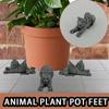 Animal Plant Pot Foot Flower Pot Support Resin Craft Decoration Set Of 3 Outdoor Statue Garden Pot Planter Feet Planter Support