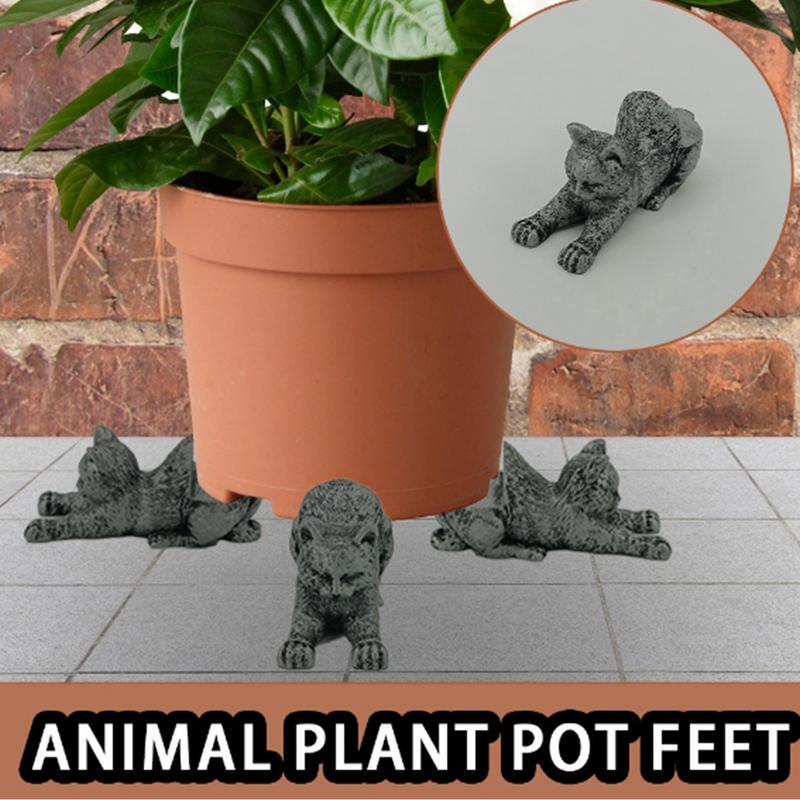 Animal Plant Pot Foot Flower Pot Support Resin Craft Decoration Set Of 3 Outdoor Statue Garden Pot Planter Feet Planter Support