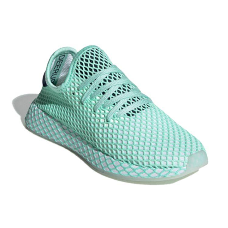 Adidas Originals Deerupt Runner Comfortable Versatile Mesh Breathable Low-Top Marathon Running Shoes Women Sneaker Green DB3599